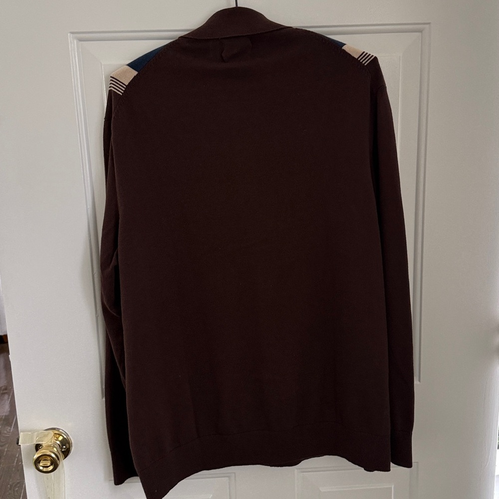 Ben Sherman Men's Retro Brown and Blue Striped Sweater - Size XL - Picture 9 of 13
